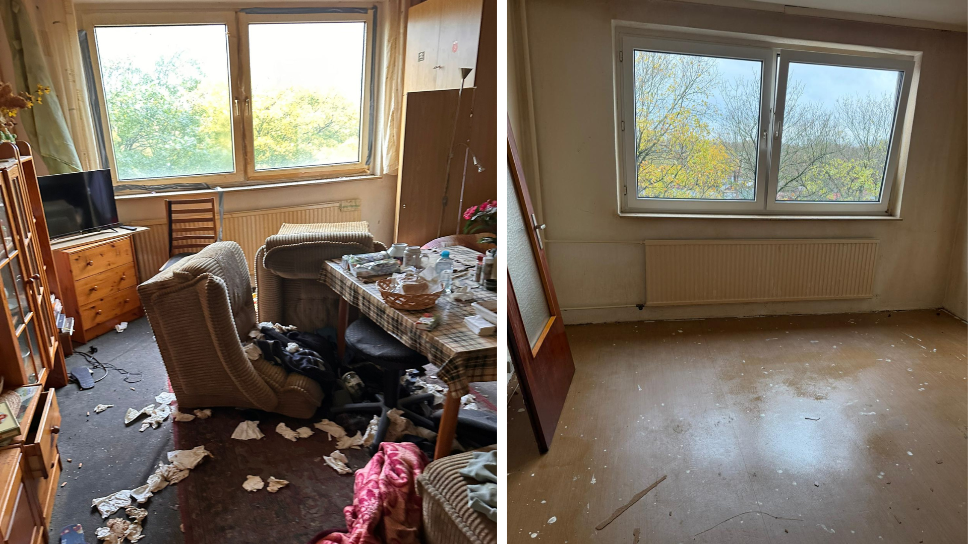 Tatortreinigung GRH Hamburg vorher nachher